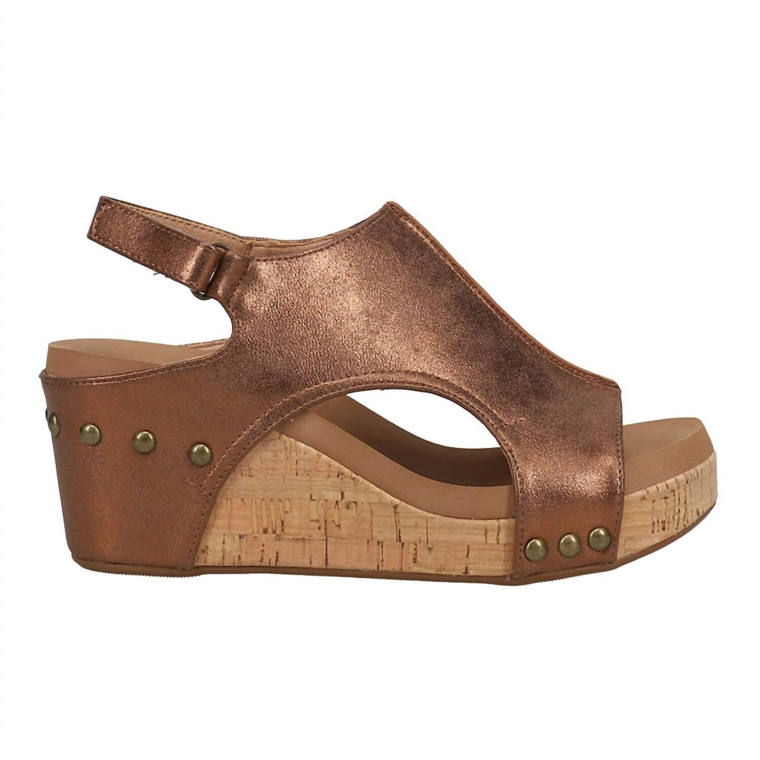 Женские босоножки на танкетке из античной бронзы Corkys Footwear — фото 3