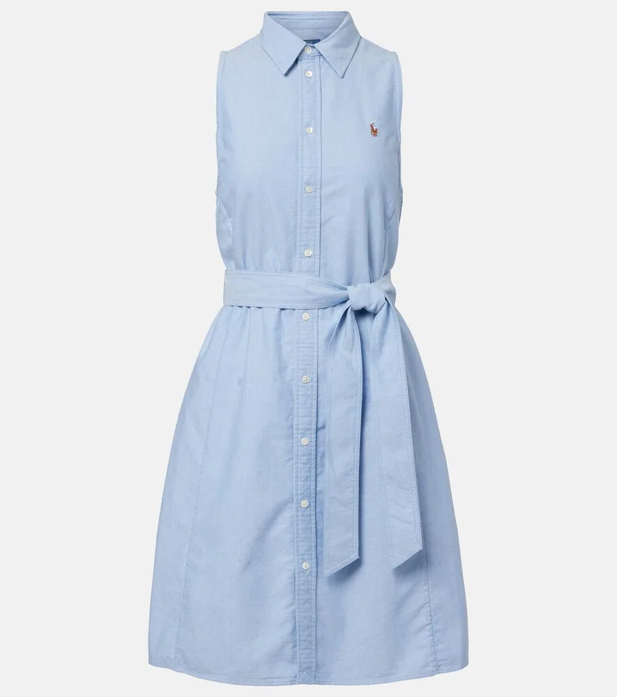 Хлопковое платье-рубашка Polo Ralph Lauren, синий