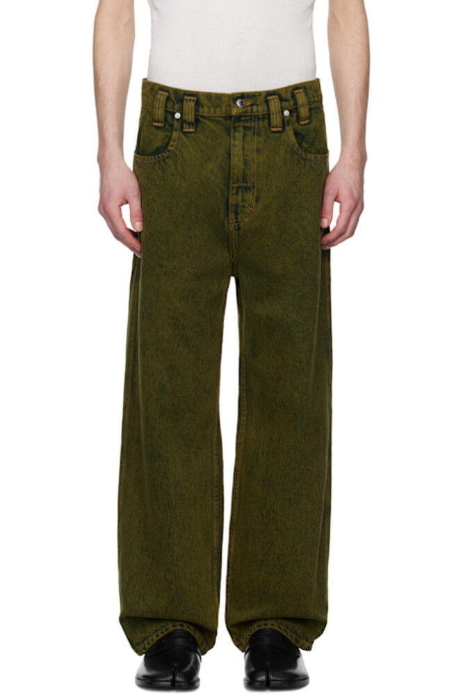 

Зеленые мешковатые джинсы Eckhaus Latta