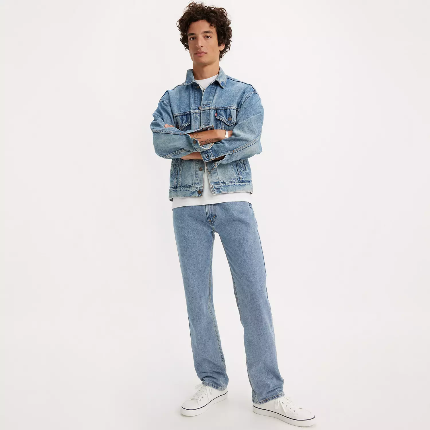 Джинсы Levi's 505 Regular, голубой с легким эффектом потертости — фото 2