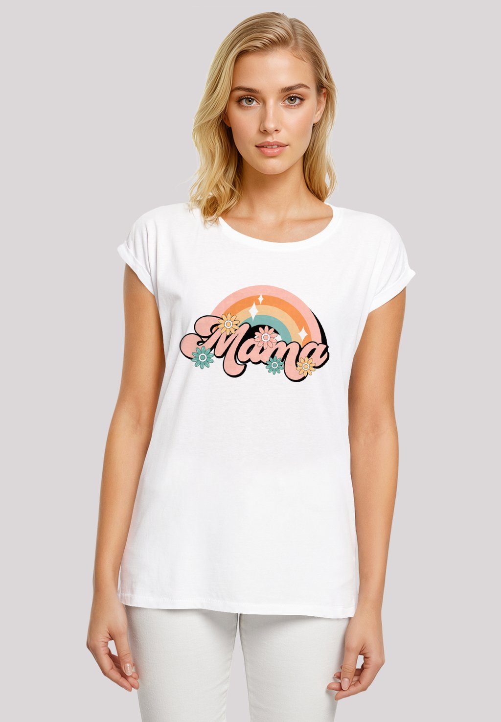 

Футболка с принтом MOTHERS DAY CELEBRATION RAINBOW F4NT4STIC, белый