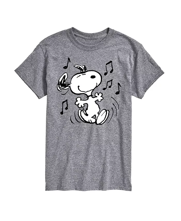 

Мужская футболка с коротким рукавом Peanuts Snoopy Dancing Music AIRWAVES, серый