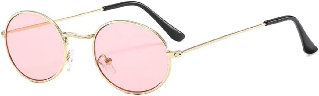 

Винтажные металлические овальные солнцезащитные очки для женщин, для активного отдыха, вождения, рыбалки, для мужчин, роскошные, с защитой от УФ-излучения UV400 TVTBBVV, Gold Pink