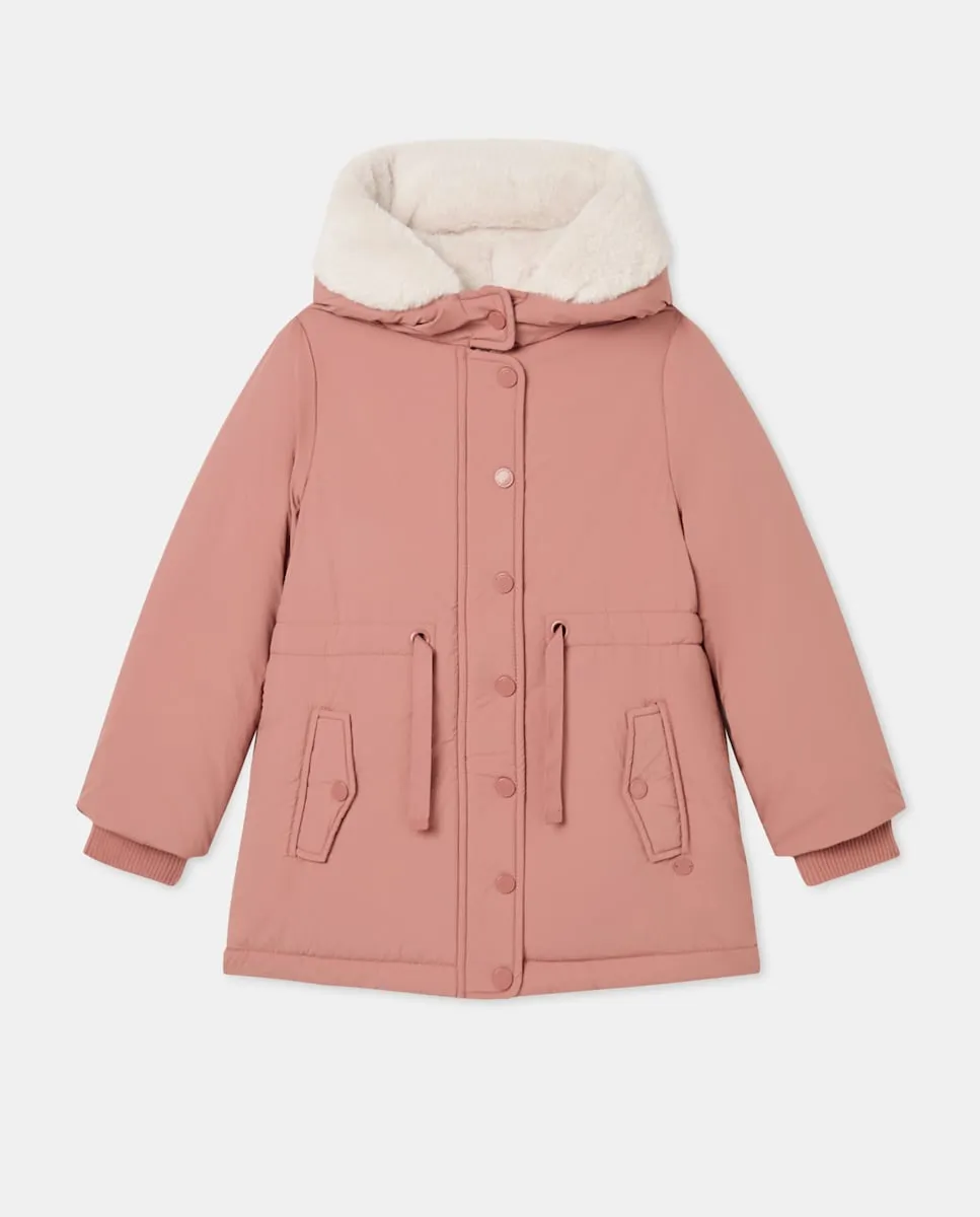 

Капюшонная кофта с карманами и мехом для девочки Coconut El Corte Inglés, терракотовый