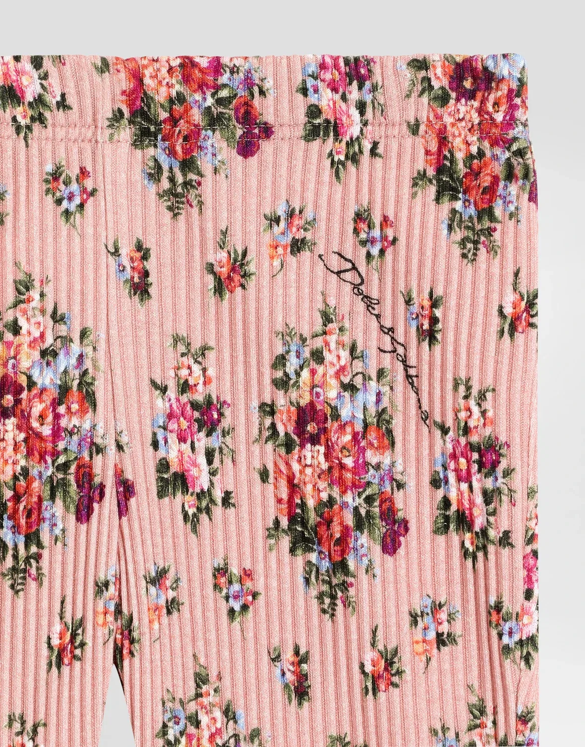 Рифленые брюки с цветочным принтом Dolce & Gabbana, розовый — фото 3