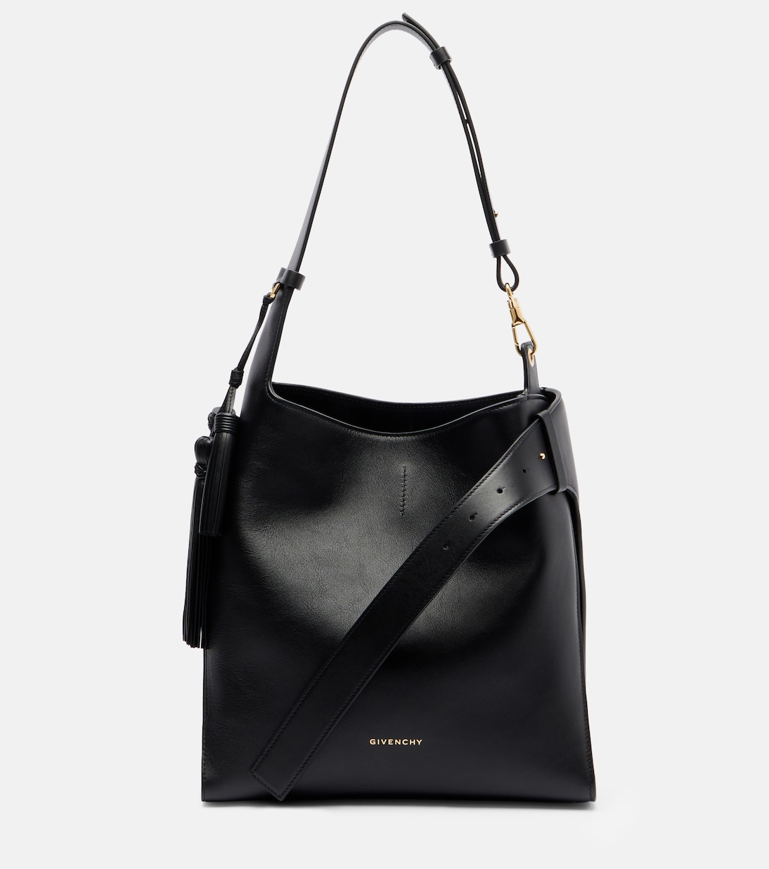 

Кожаная поясная сумка-хобо Medium Givenchy, черный