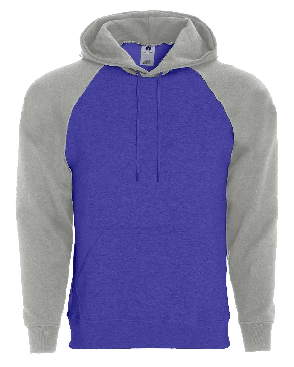 

Мужская спортивная флисовая толстовка с капюшоном и баннером Holloway, цвет purple/ athletic heather