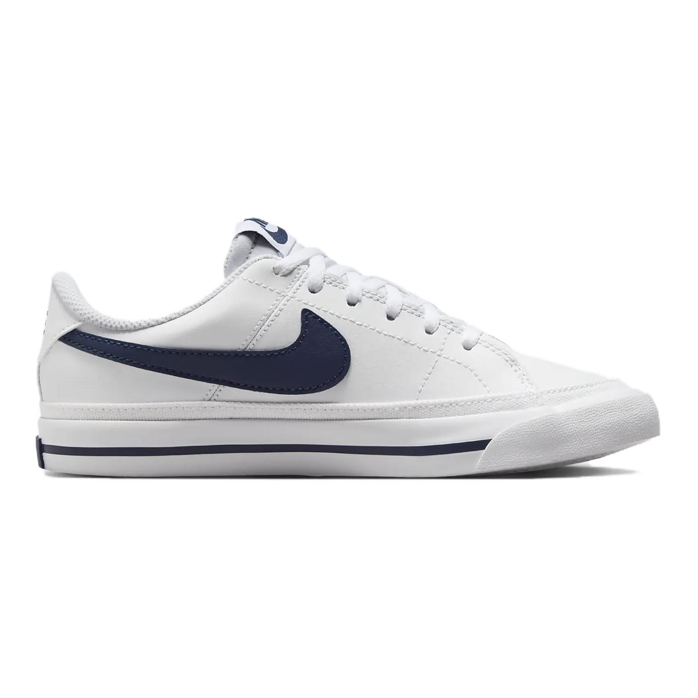 Nike Детские кроссовки для скейтбординга Court Legacy Low Top, белые, синие — фото 2