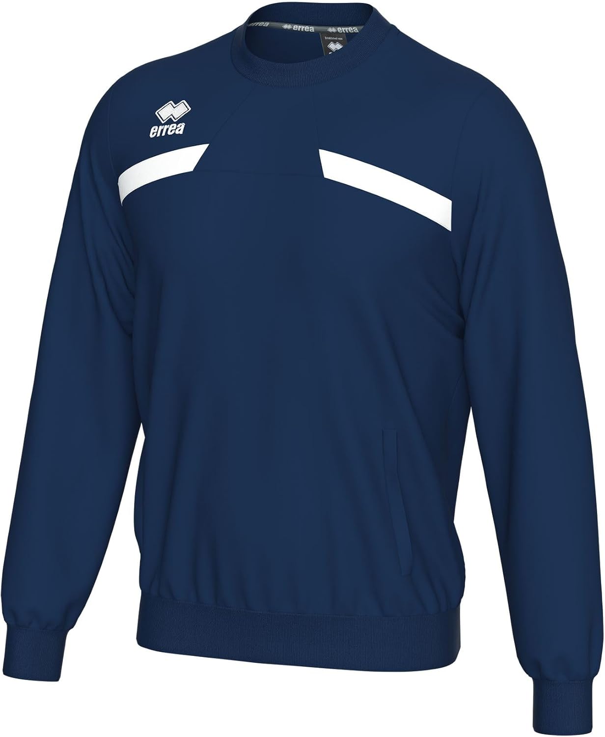 

Мужская спортивная толстовка ERREA MATT, на флисовой подкладке, с боковыми карманами, круглым вырезом, белый/темно-синий