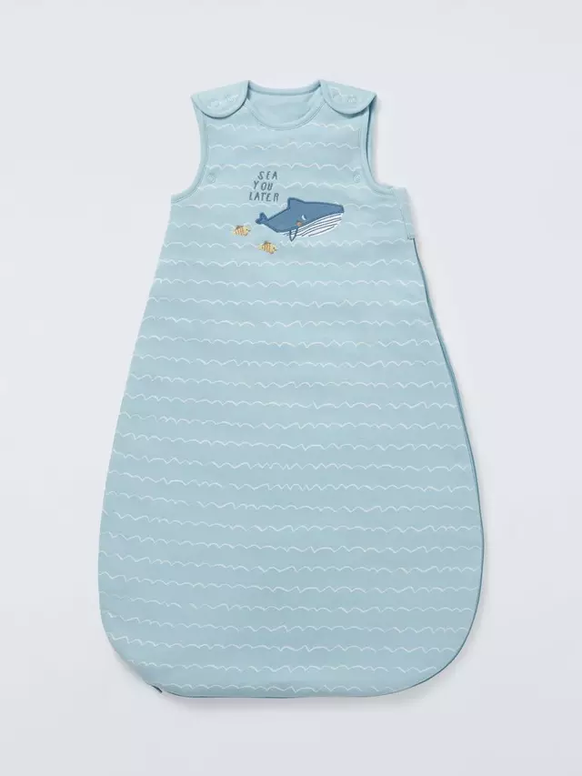 

Детский спальный мешок John Lewis Baby Whale Embroidered Cotton