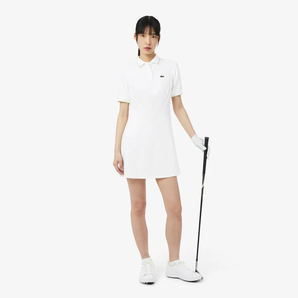 Женское платье-поло для гольфа белое от Lacoste