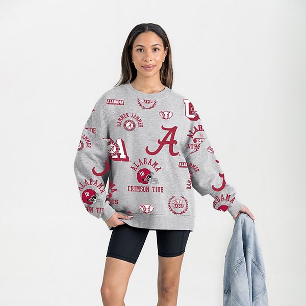 

Женский серый свитшот alabama crimson tide always on repeat Gameday Couture