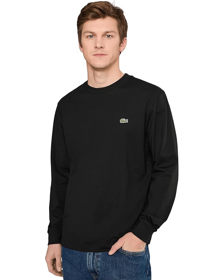 

Мужская хлопковая футболка Lacoste Long Sleeved, Black, Черный, Мужская хлопковая футболка Lacoste Long Sleeved, Black