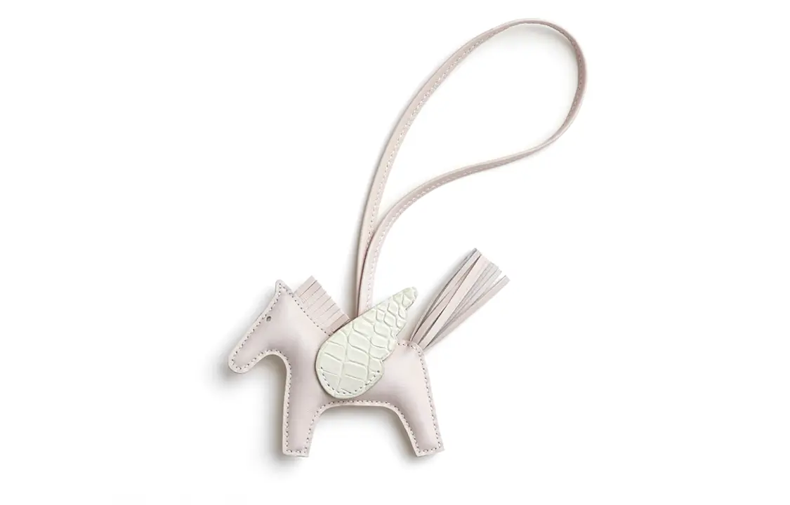 HERMES Подвеска из крокодиловой кожи Rodeo Unisex Ecru, Ecru — фото 3