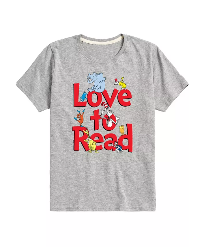 

Футболка с принтом "Big Boys Love to Read" Dr. Seuss, серый