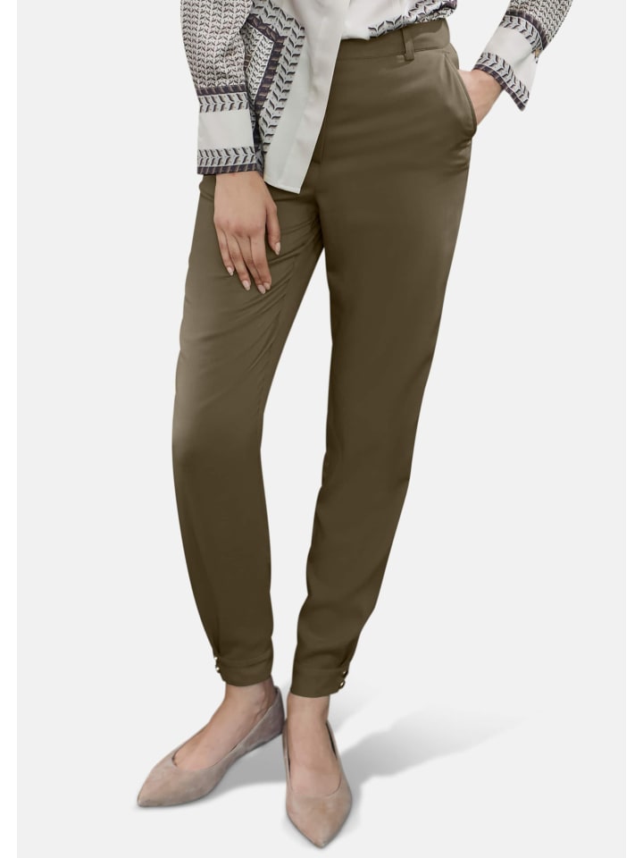 

MADELEINE Узкие брюки с модными манжетами коричневого цвета