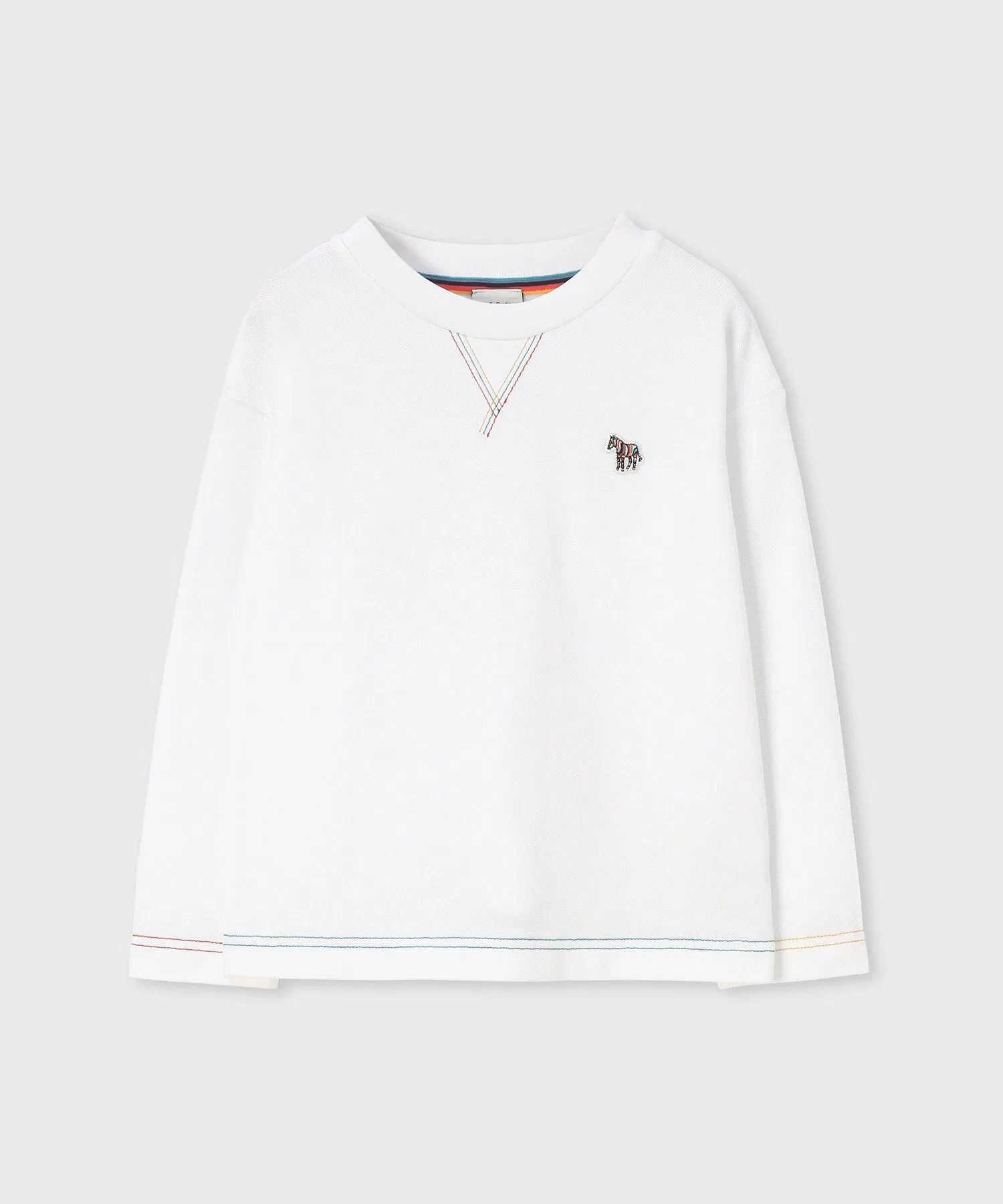Детская футболка Paul Smith JUNIOR с цветной строчкой белая
