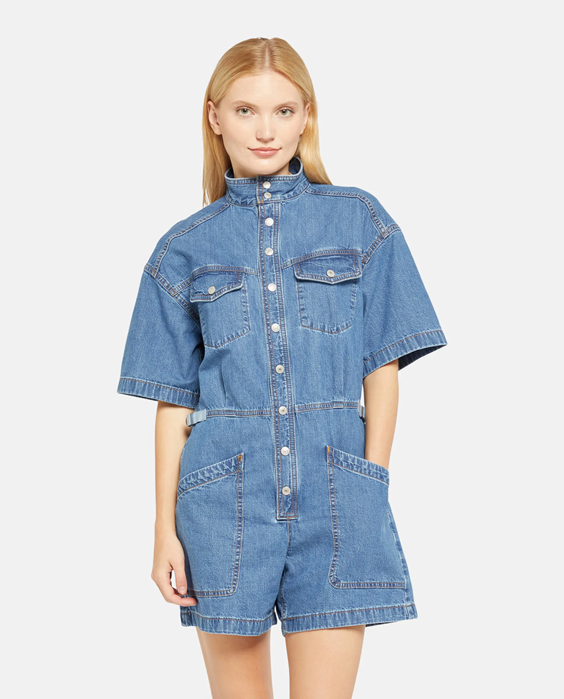 

Джинсовый комбинезон с короткими рукавами Levi's, синий