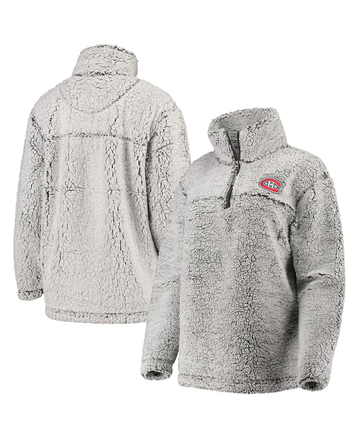 

Женский серый пуловер Montreal Canadiens Sherpa с молнией в четверть G-III 4Her by Carl Banks, серый