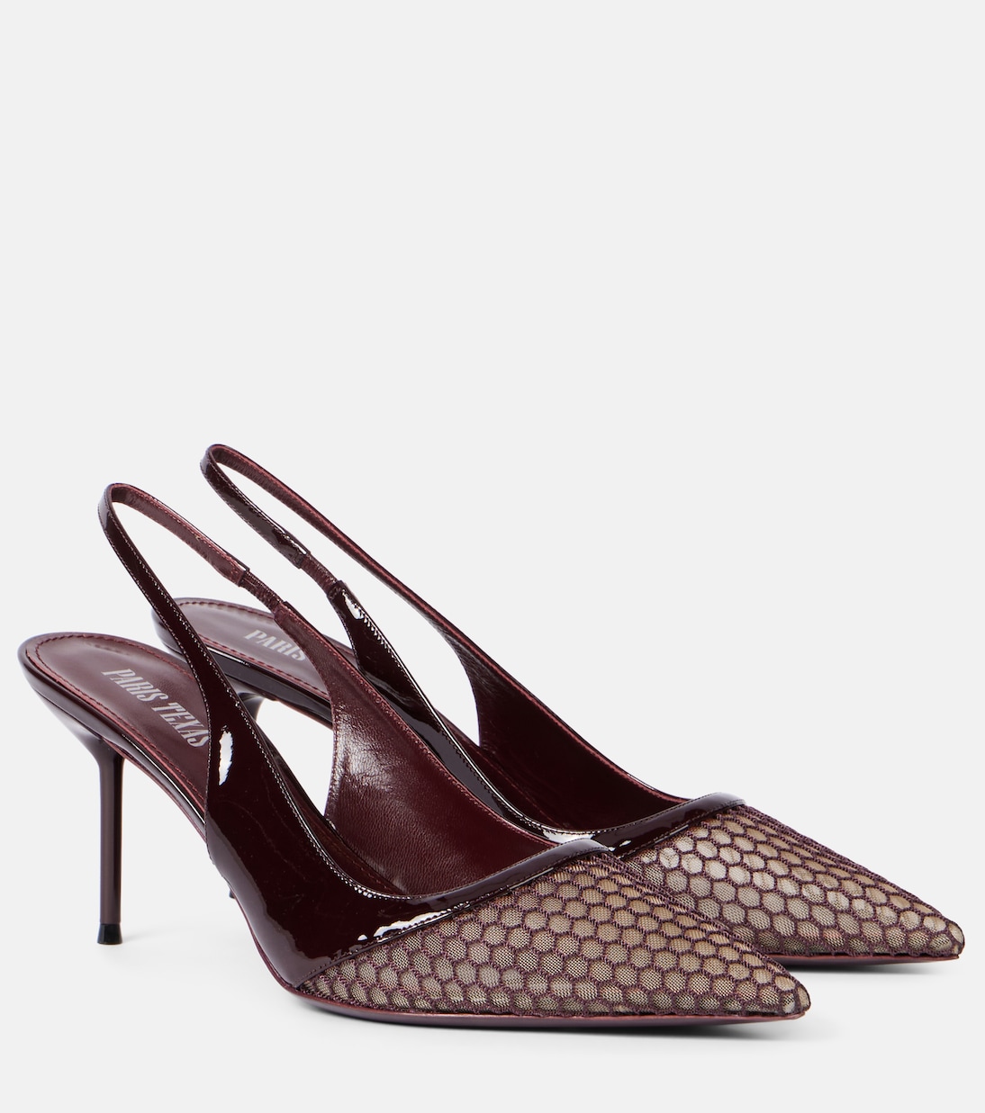Туфли-лодочки Lidia 70 mesh с открытой пяткой Paris Texas, Rouge Noir Dark Rouge Noir