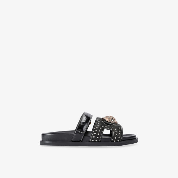 Сандалии кожаные Kurt Geiger London Eagle Stud с вырезами, черный