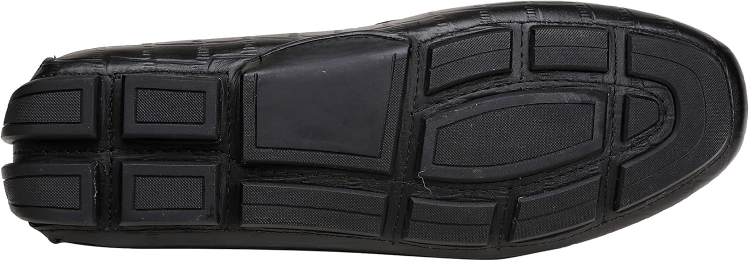 Мужские мокасины Classic Drive Slip On, кожаные повседневные туфли для мужчин, пенни-лоферы, классические туфли Generic, черный — фото 4