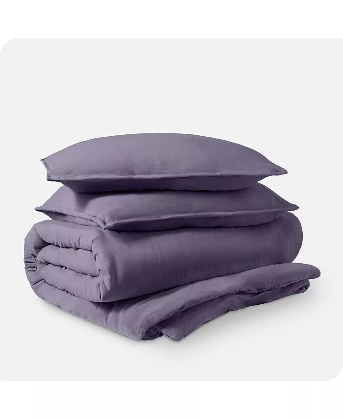 

Ультра-мягкий пододеяльник и комплект накидок Queen с эффектом песочной стирки Bare Home, фиолетовый