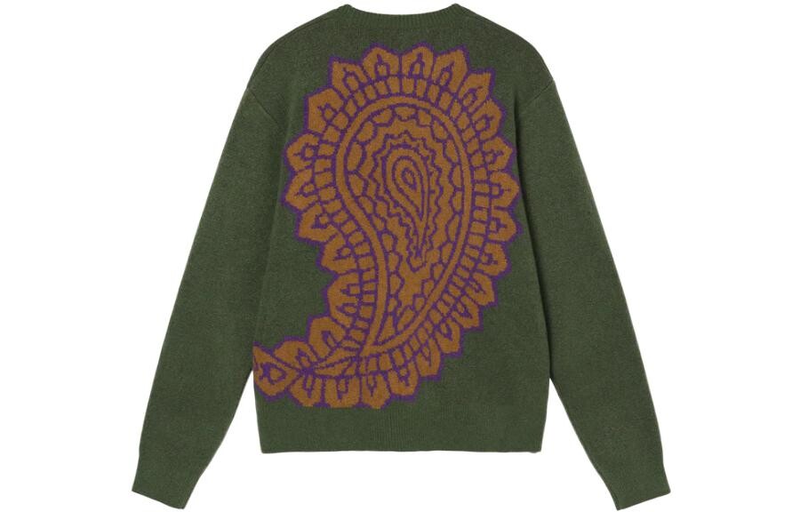 

Джемпер Stüssy с узором пейсли, выполненный в технике интарсия Stussy, зеленый