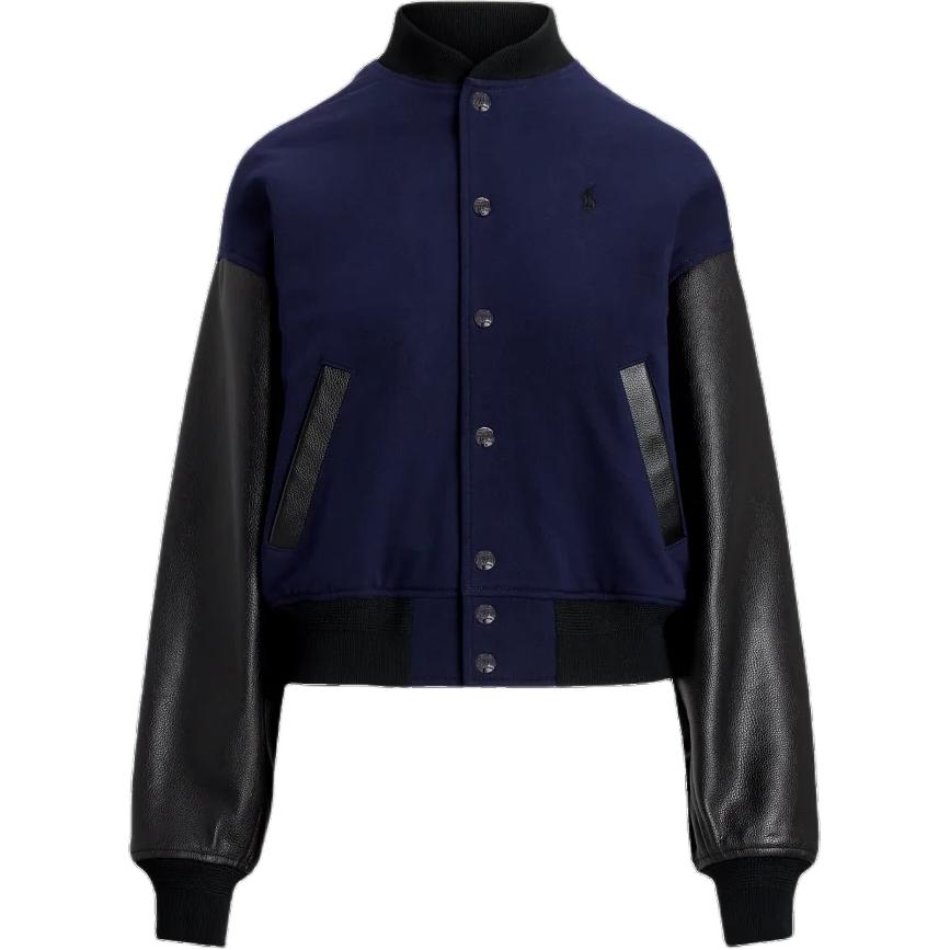 

Кожаный рукав бомбер Polo Ralph Lauren, ink синий