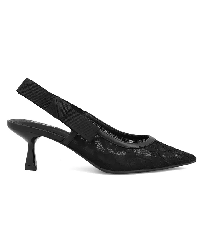 Женские босоножки Naida Slingback на каблуке-кitten с сетчатым верхом Mia, черный — фото 2