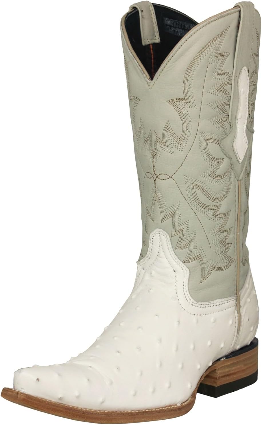 

Мужские белые ковбойские сапоги Texas Legacy из кожи с рисунком из перьевой кожи страуса, заостренный носок 3X