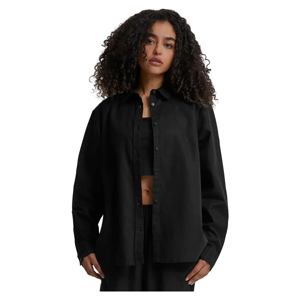 

Рубашка с длинным рукавом Urban Classics Linen Mixed Oversized, черный
