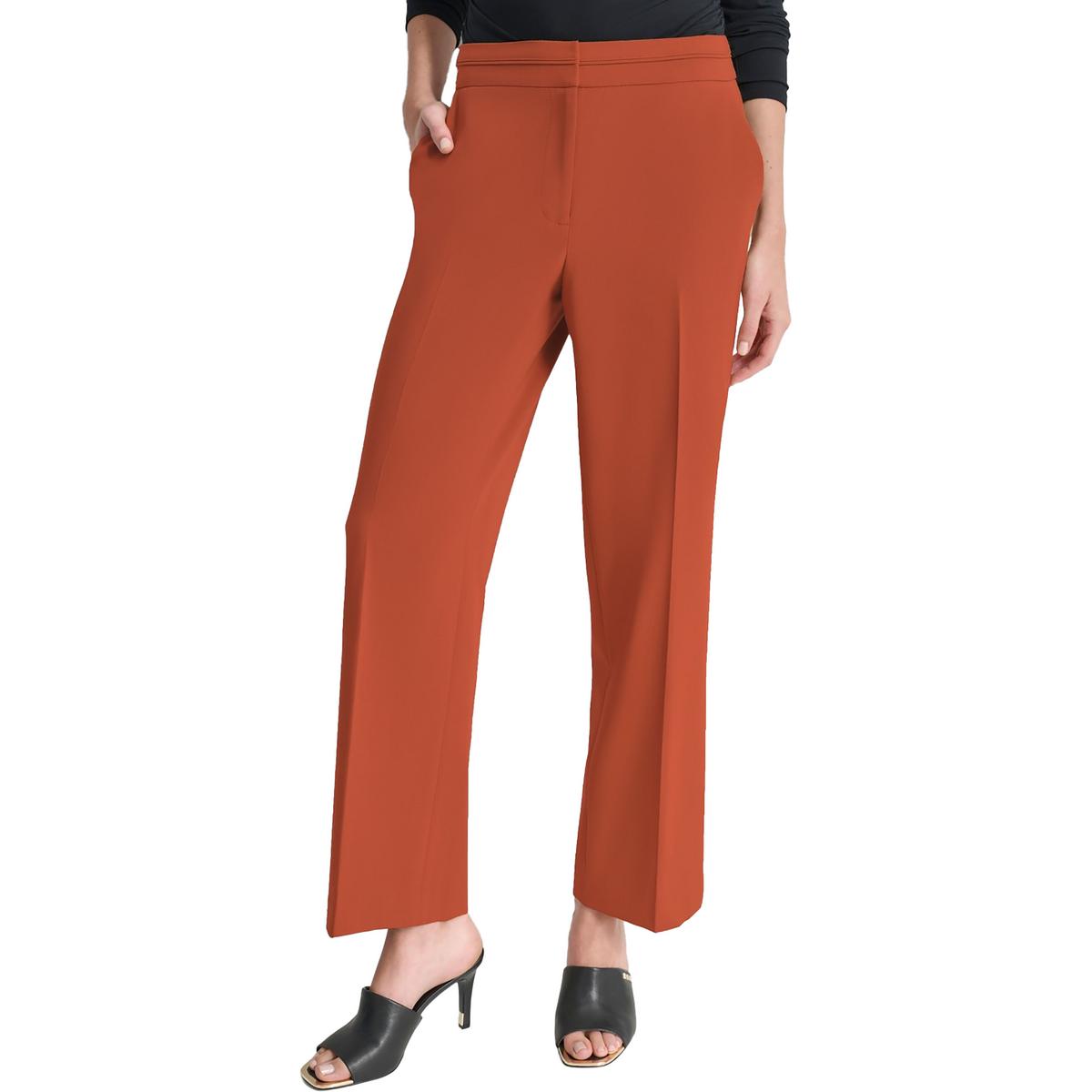 

Женские широкие брюки Petites из полиэстера с карманами DKNY, красный