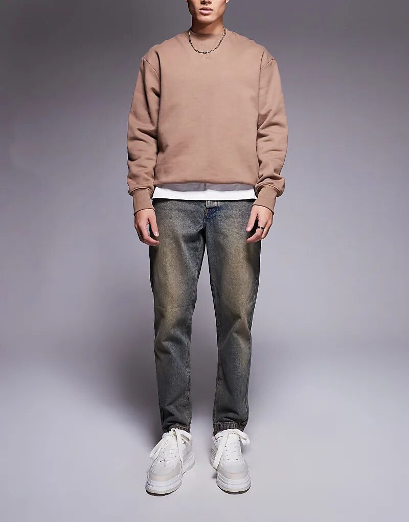 

Зауженные джинсы светлого оттенка с эффектом стирки ASOS DESIGN