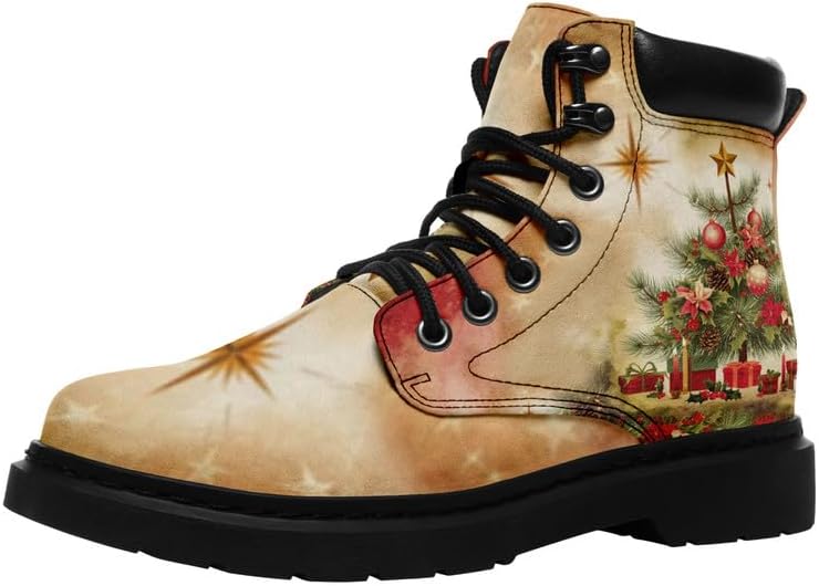 

Рождественские ботинки AWSOLE для мужчин и женщин, водонепроницаемые, противоскользящие, тактические, зимние ботинки, обувь с тематикой Санты, черный/желтый