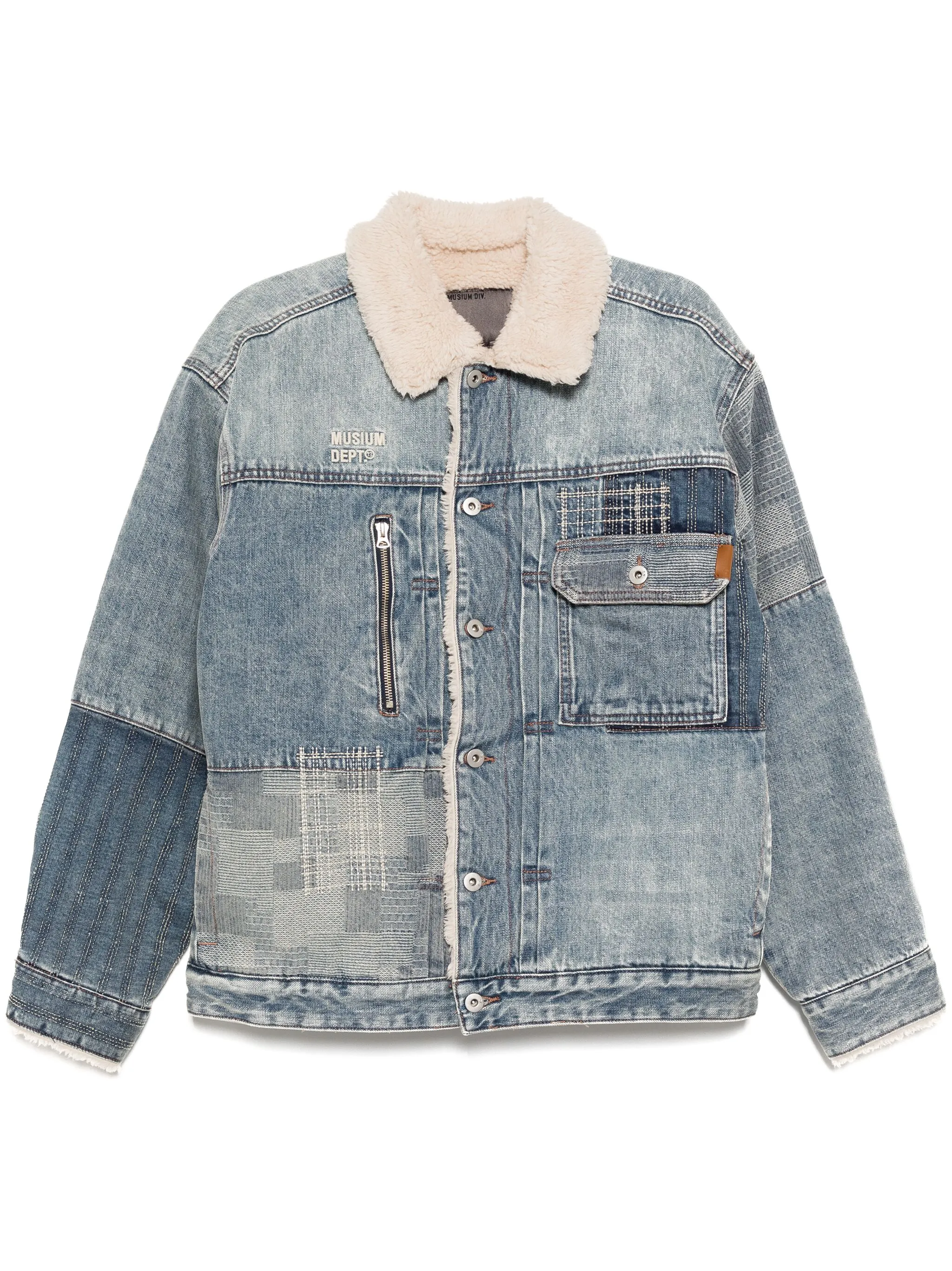 

Джинсовая куртка с вышитым логотипом Musium Div., синий