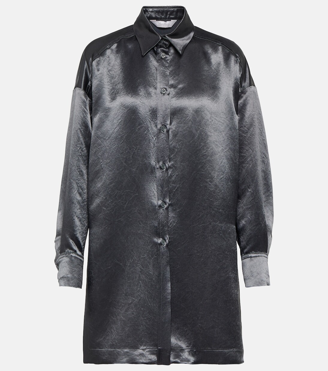 

Атласная рубашка leisure bacio Max Mara, серый