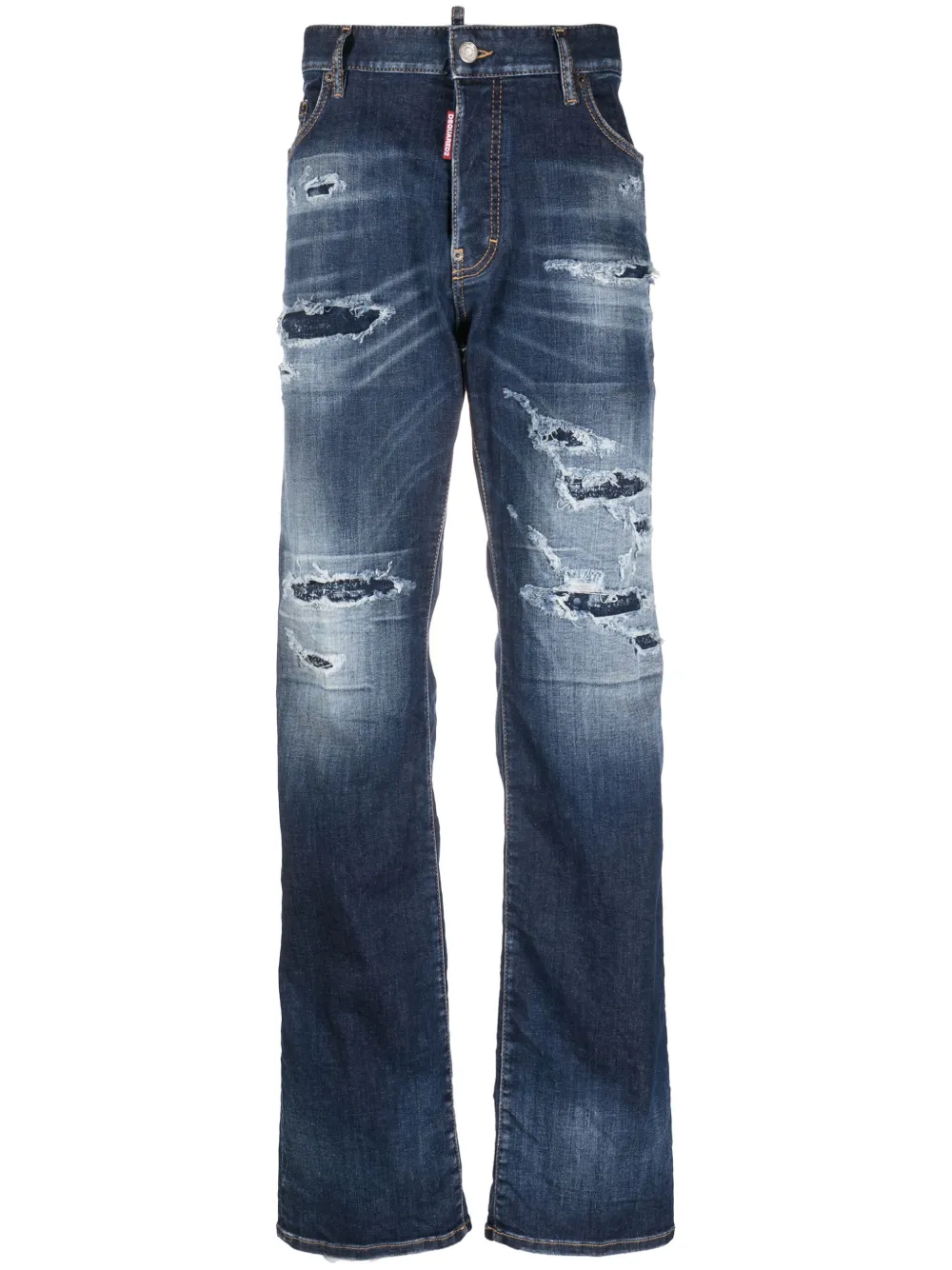 

Джинсы прямого кроя с прорезями DSQUARED2, синий