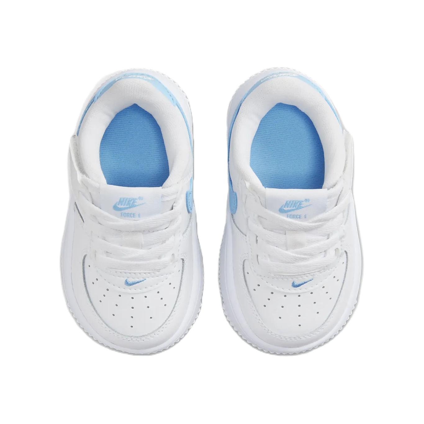 Скользоустойчивые, износостойкие, дышащие низкие детские ботиночки Nike White/Aquarius Blue — фото 4