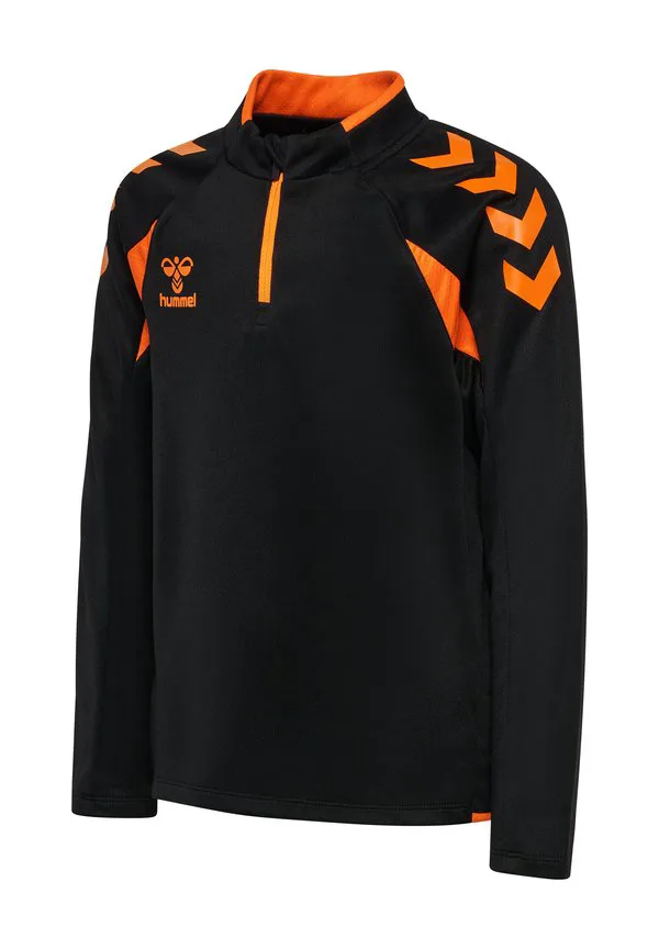 2.0 топ с длинными рукавами и молнией до середины груди Hummel, Black Orange Tiger — фото 4
