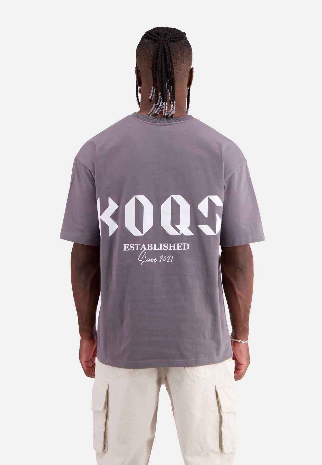 

Футболка с принтом ESSENTIAL TEE KOQS, сине-серый