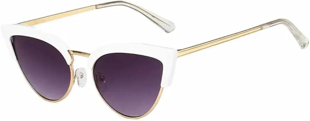 

Солнцезащитные очки с защитой UV400 | «Кошачий глаз» в толстой оправе | для женщин и мужчин, для занятий спортом на открытом воздухе и вождения Generic, White Gray