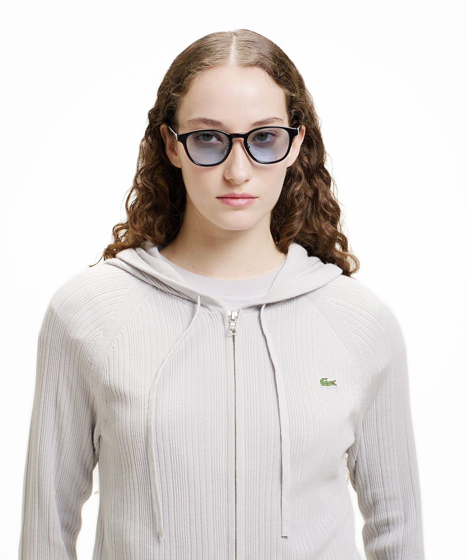 Худи LACOSTE с молнией, Light gray — фото 4