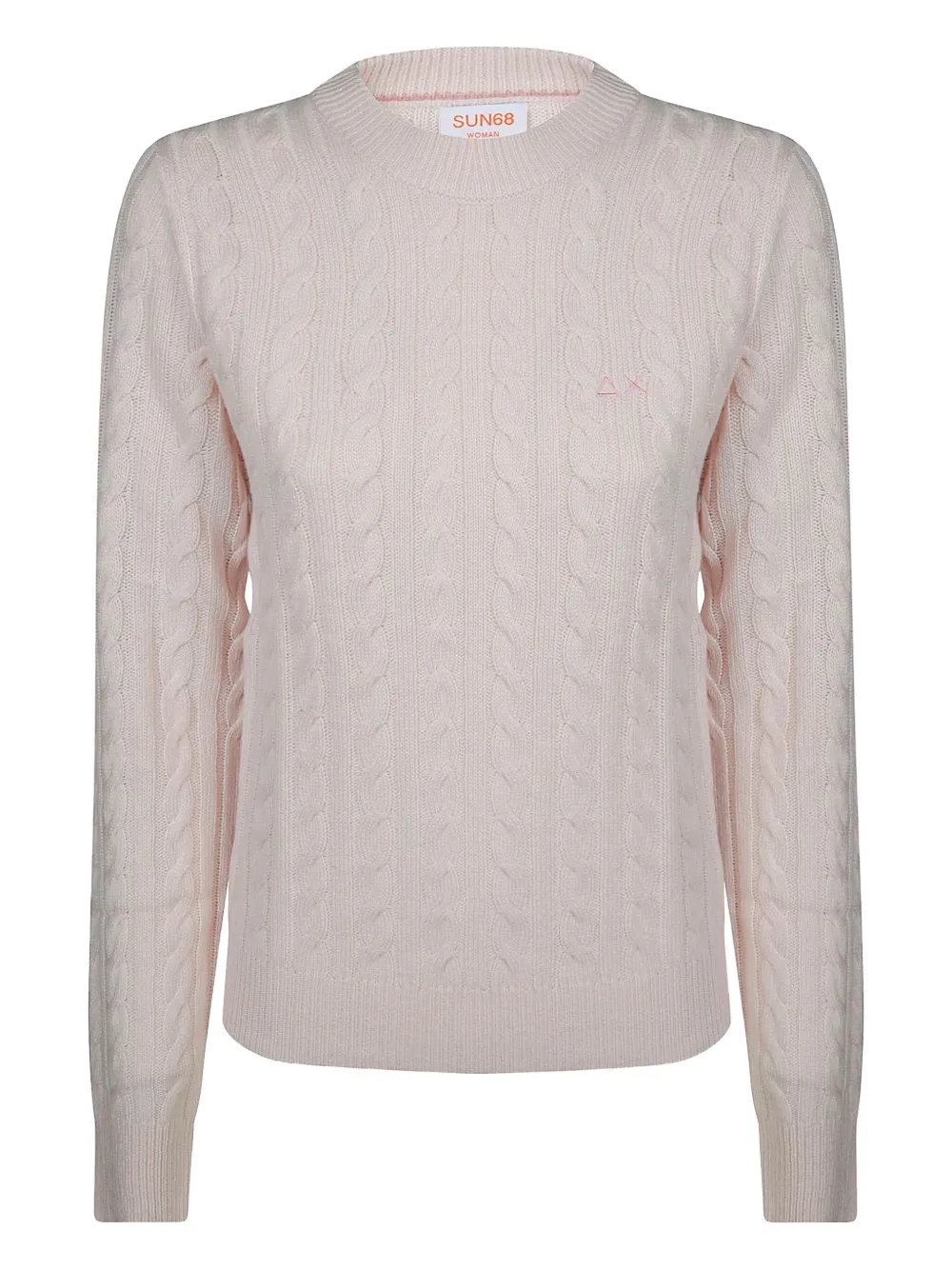 

Свитер фактурной вязки Sun68, розовый