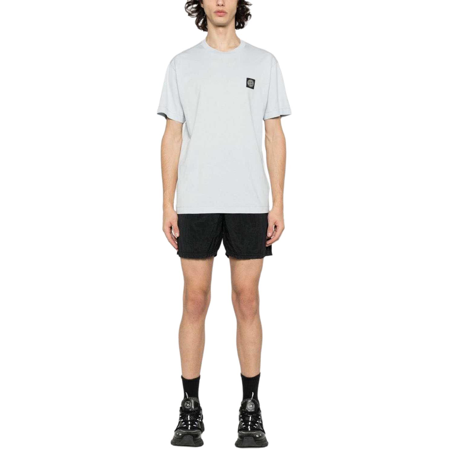 Футболка из хлопкового джерси STONE ISLAND, ледяной морозный синий — фото 3
