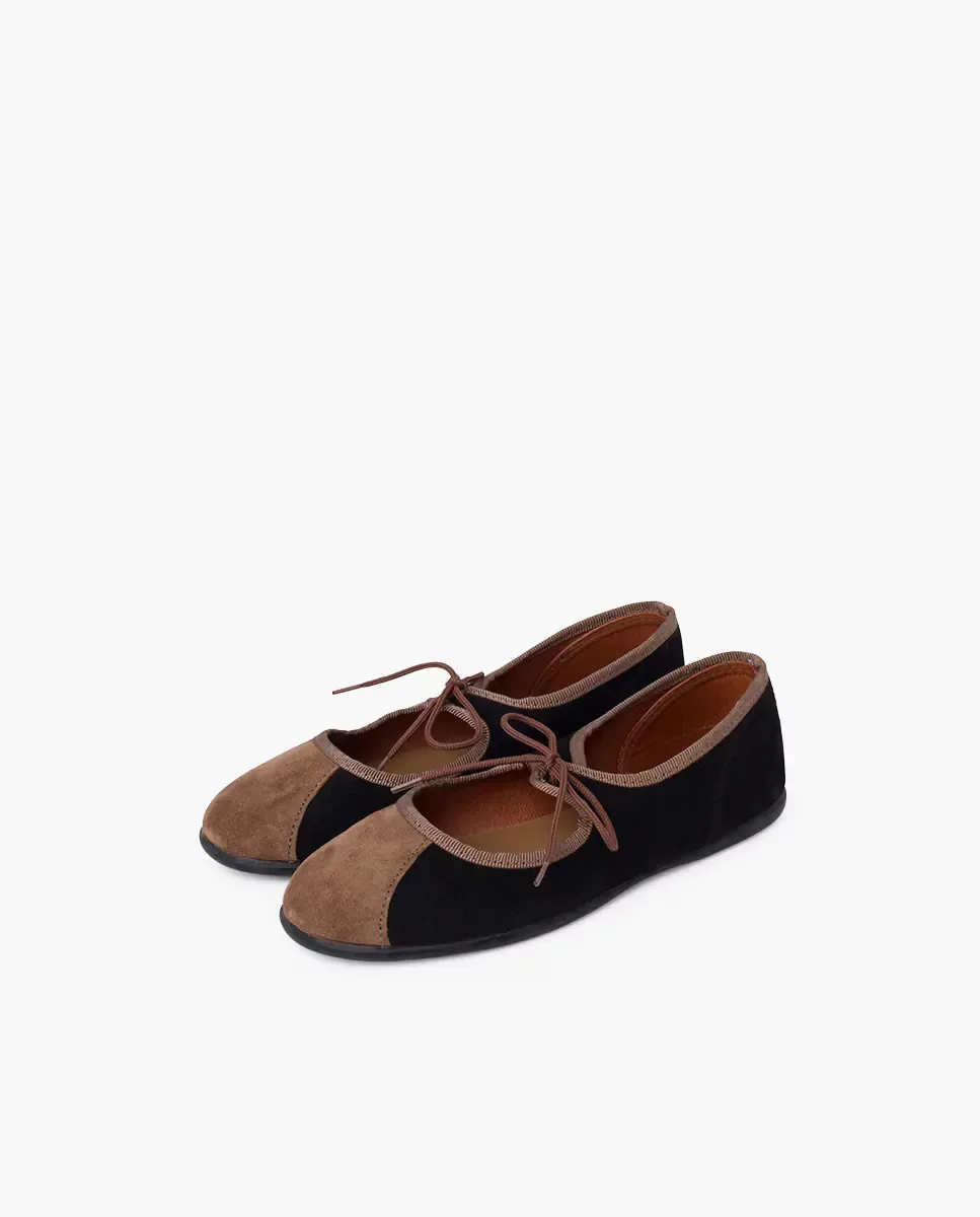 Детские мерседесы двухцветные с тонким бантом Pisamonas, Negro / Natural — фото 3
