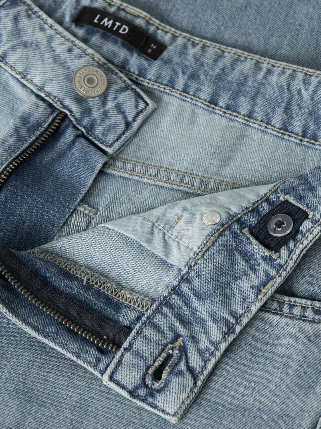 Джинсы прямые, Mid Waist, Name it, винтажный светло-голубой деним — фото 4