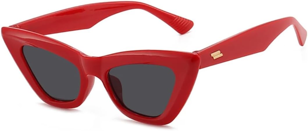 

Солнцезащитные очки с защитой от УФ-излучения UV400 | «Кошачий глаз», маленькая оправа | Линзы конфетных цветов для занятий спортом на открытом воздухе и вождения DSVIGF, Red Gray