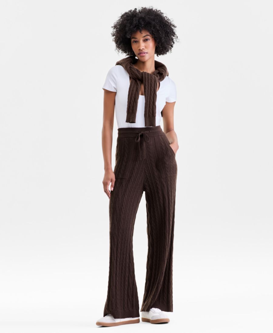 

Женские брюки-клеш из 100% кашемира, эксклюзивно для Macy's Charter Club, Coffee Bean