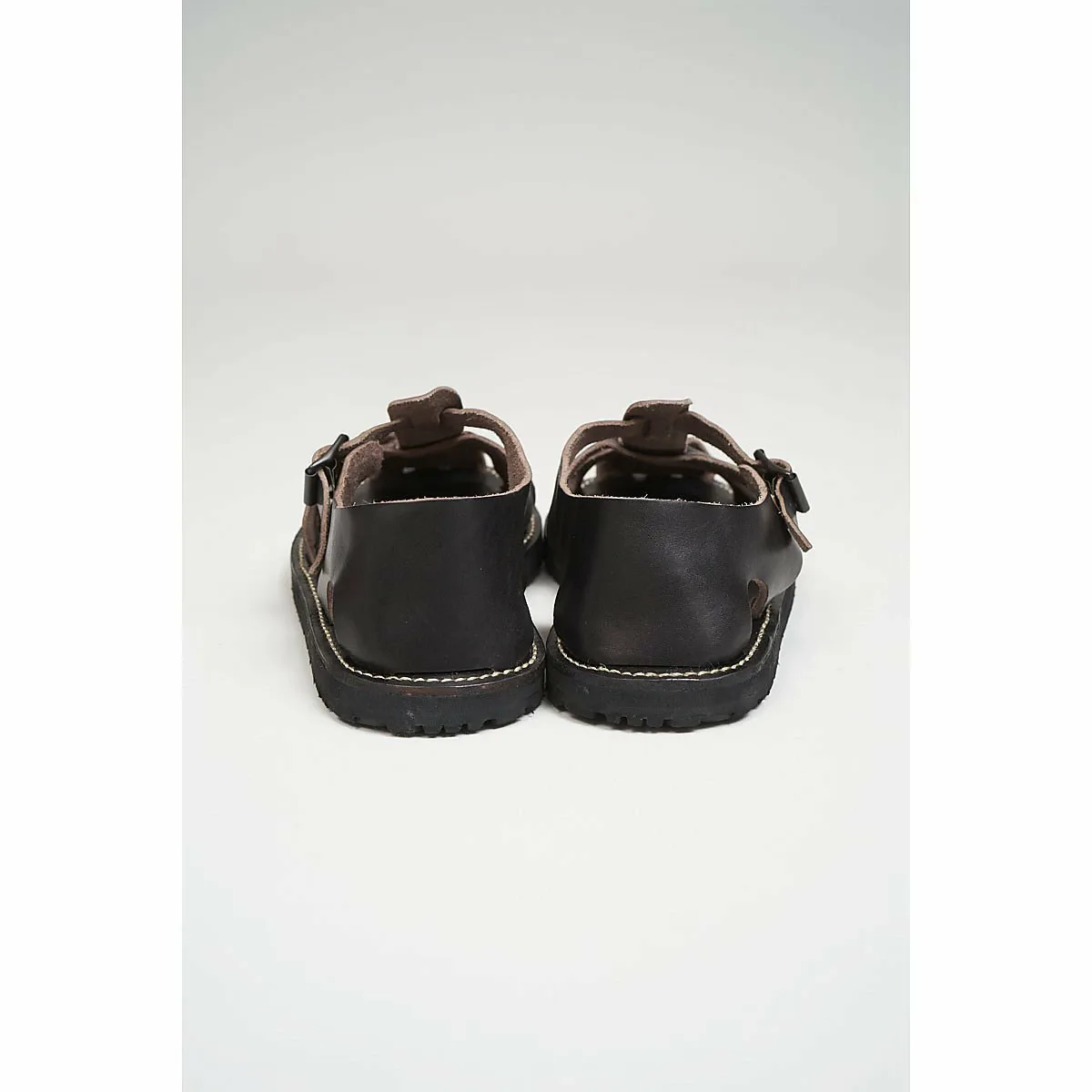 Мужские кожаные сандалии «Гуркха». Nigel Cabourn, black — фото 4